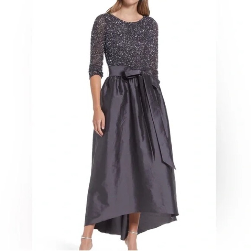 Pisarro Nights Sequin Bodice Taffeta Gown